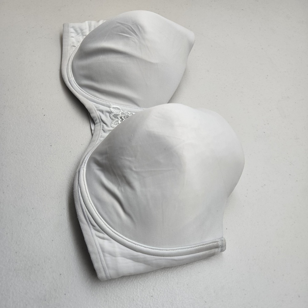 Vanity Fair Women Bra 42DD White Strapless Underwired Lace Multiway READ